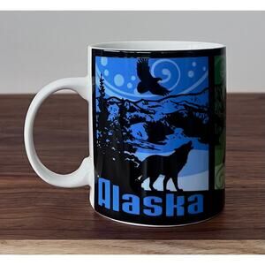 Arctic Circle Enterprises 3 Scene Alaska Tourist Mug Coffee Cup Wolf Moose Bear